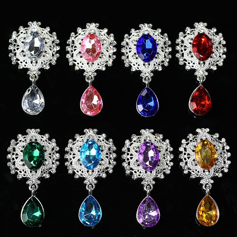 Wedding Envelopes - 5/10 個シャイニングラインストーンブローチアクリルクリスタルペンダントチャームファッションゴージャスな結婚式招待状ホリデークリエイティブ装飾