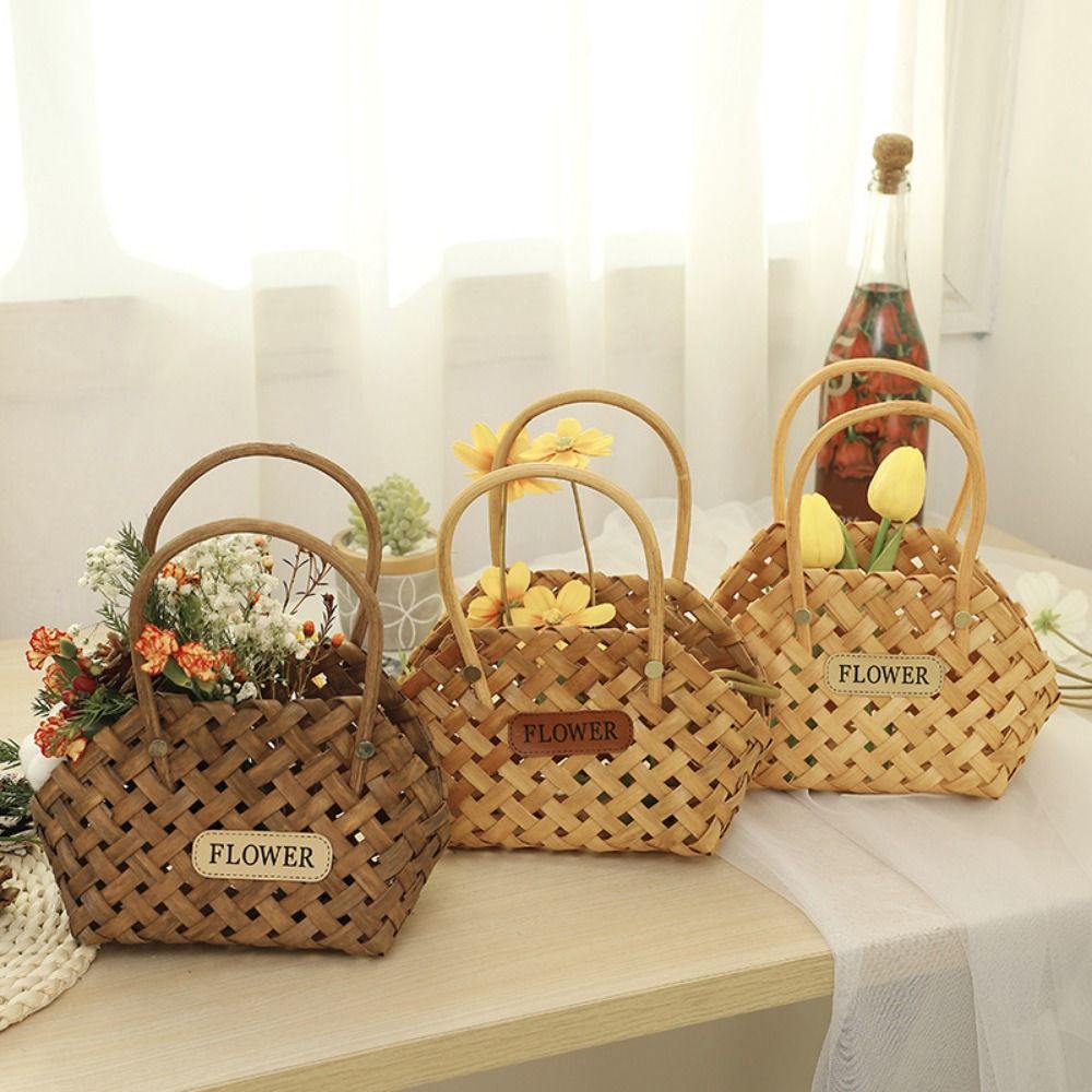 Wedding Hampers - 籐織ハンギングバスケット壁掛けプランター花籐バスケット手作り籐バスケット家の装飾のための庭の結婚式