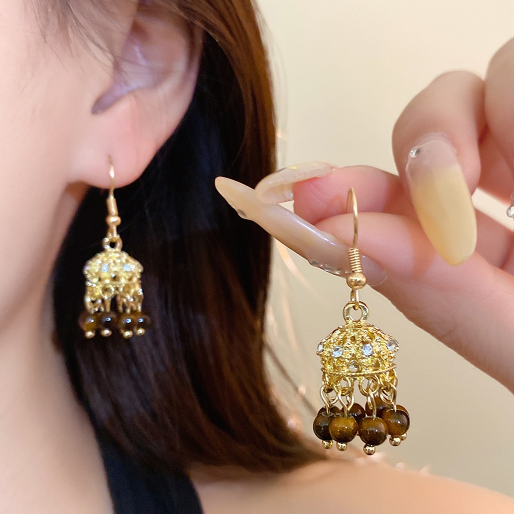 ボーホー・ジュムカ ベル型ダングルイヤリング ホローラインス - Indian Wedding Supply のレビューと価格