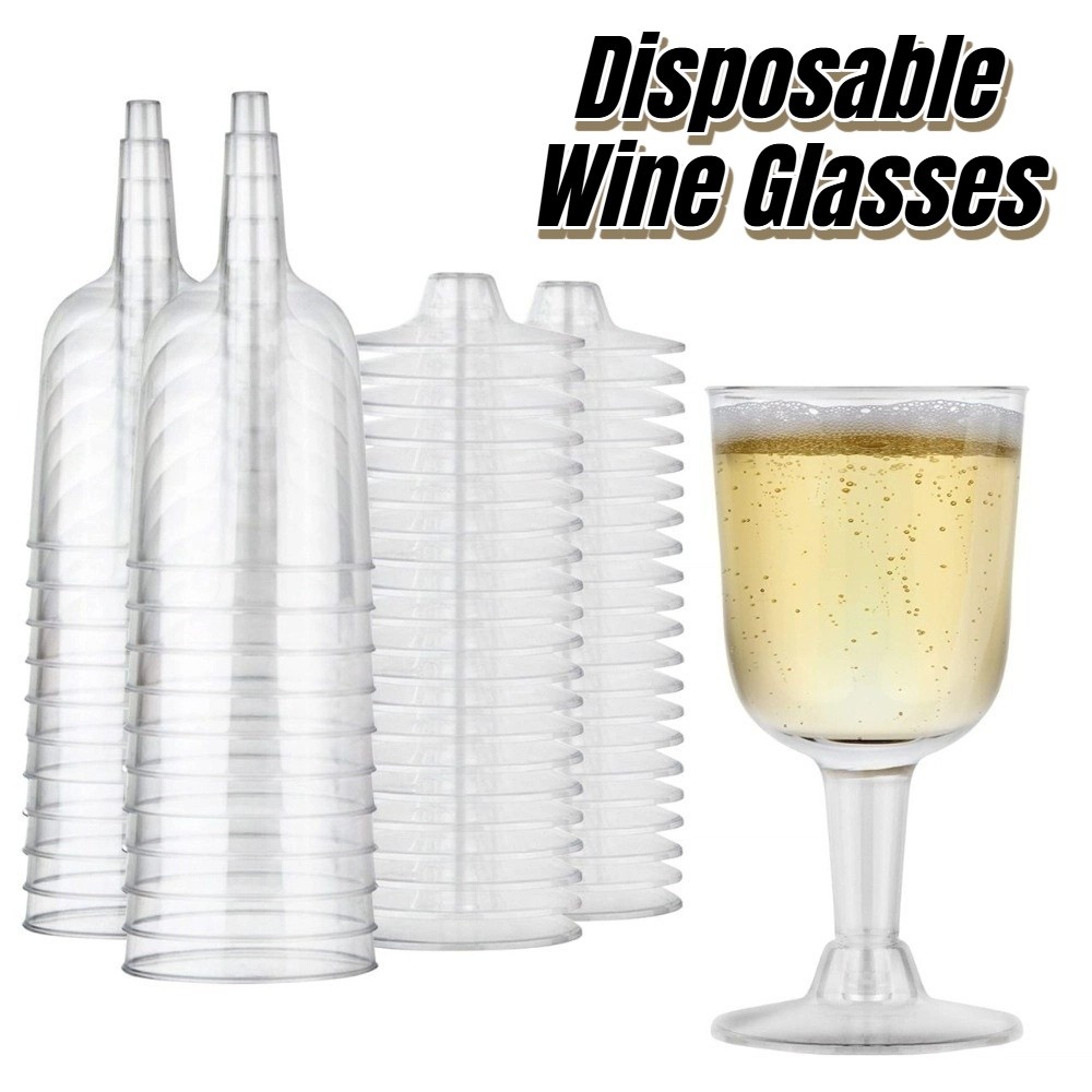 25 個透明使い捨てワイングラス 6 オンス壊れないプラスチ - Champagne Tower Set のレビューと価格