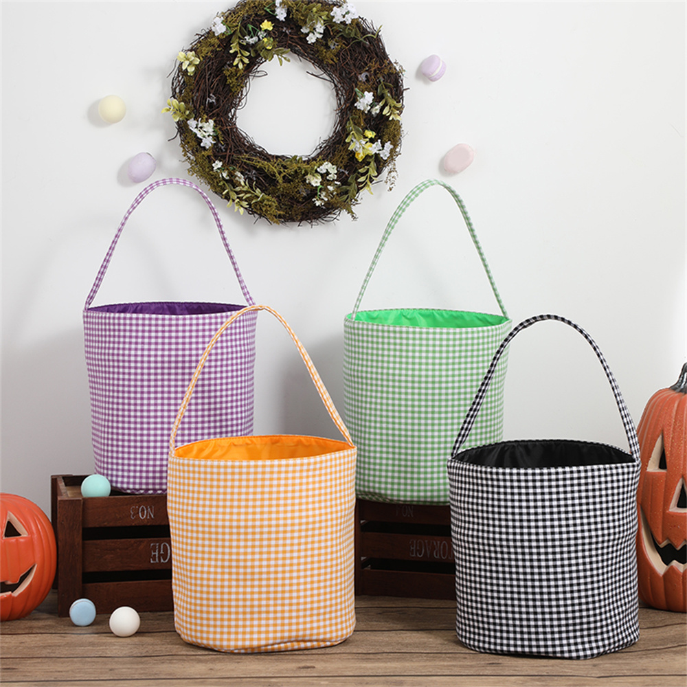 チェック柄ハロウィンバスケットトリックオアトリートバッグ子供 - Wedding Hampers のレビューと価格
