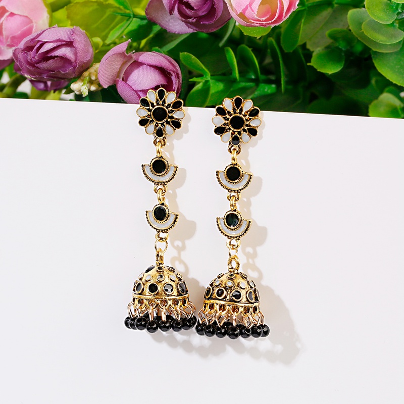エスニックロングピンクの花 Jhumka イヤリングジプシー - Indian Wedding Supply のレビューと価格
