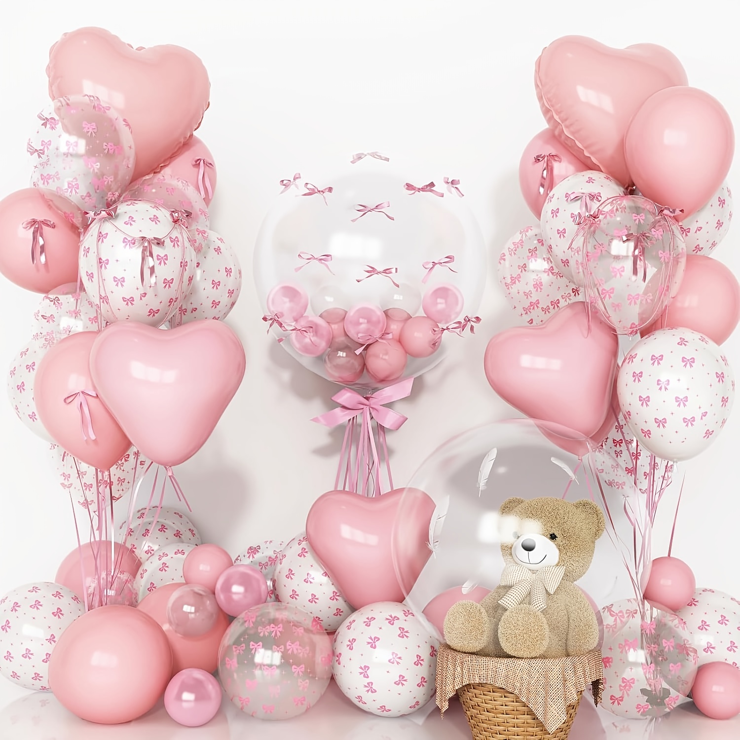34個入り クリアボウハート箔ラテックスバルーンセット 結婚 - Wedding Supply Bulk のレビューと価格