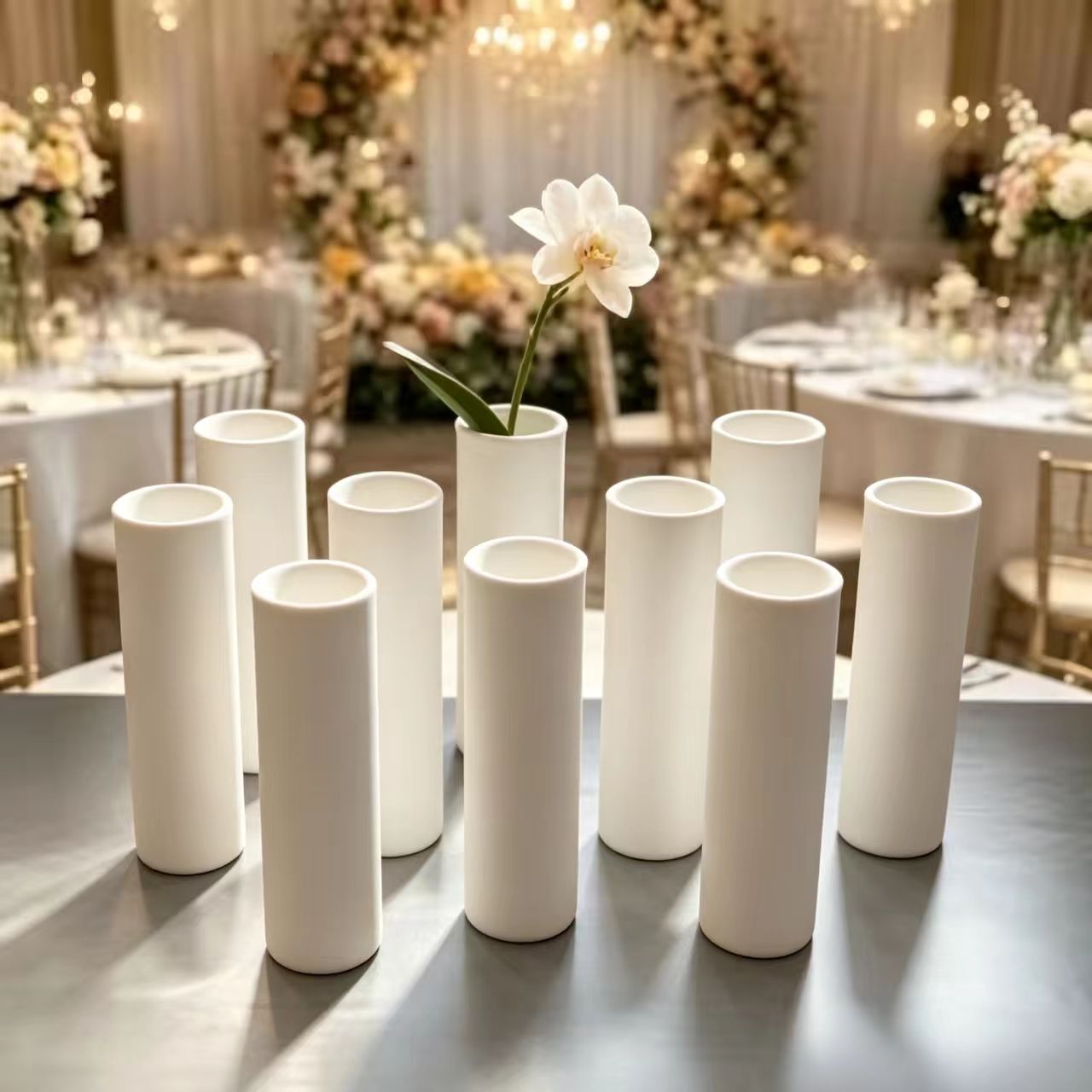 12個入り透明プラスチック円筒花瓶セット、ドライフラワー用透 - Wedding Supply Bulk のレビューと価格
