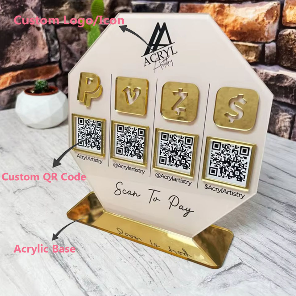 パーソナライズされたQRコードアクリルサイン、スタイリッシュ - Wedding Solution のレビューと価格