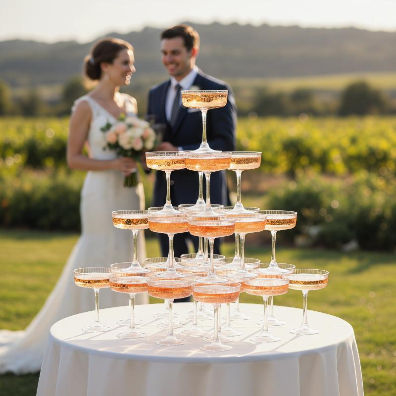 10個入り 割れないプラスチック製マティーニグラス クリアデ - Champagne Tower Set のレビューと価格